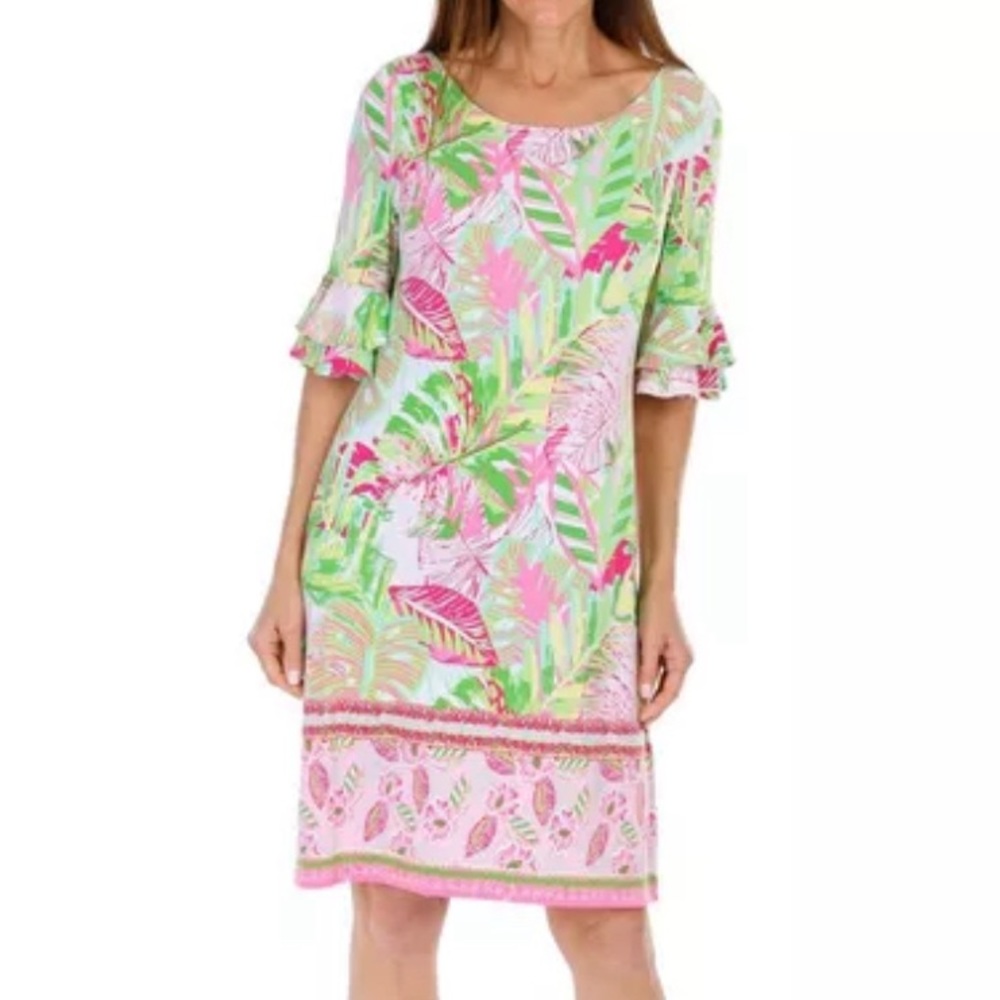 PAPPAGALLO Flutter Sleeve Shift Mini Dress - Medium